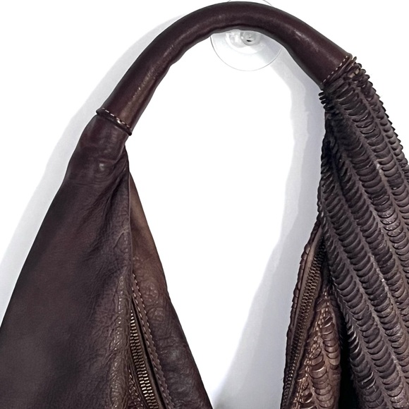 Johnny Was  RARE Taupe Slouchy Leather Bag - Picture 7 of 15